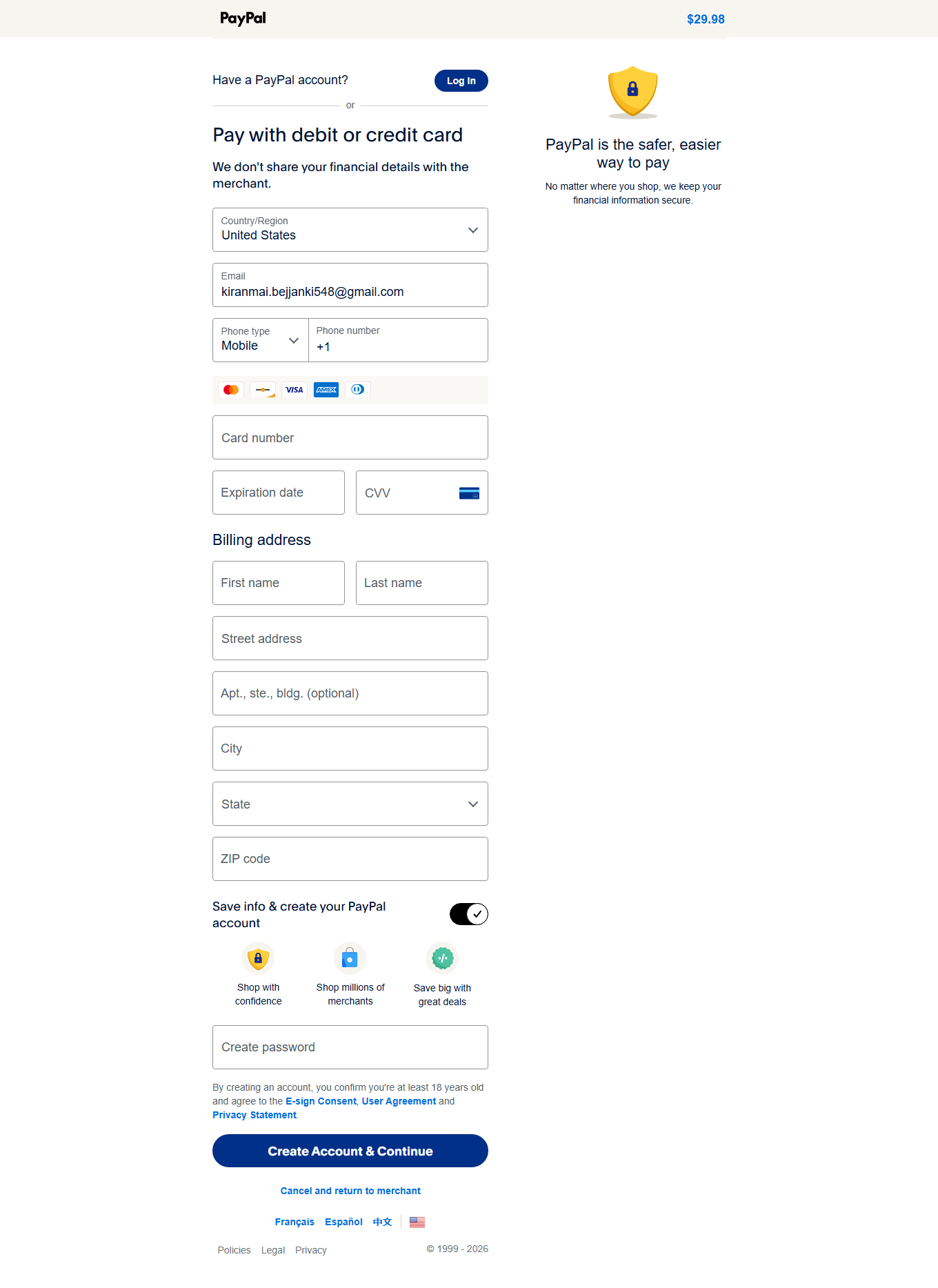 Home screen overview